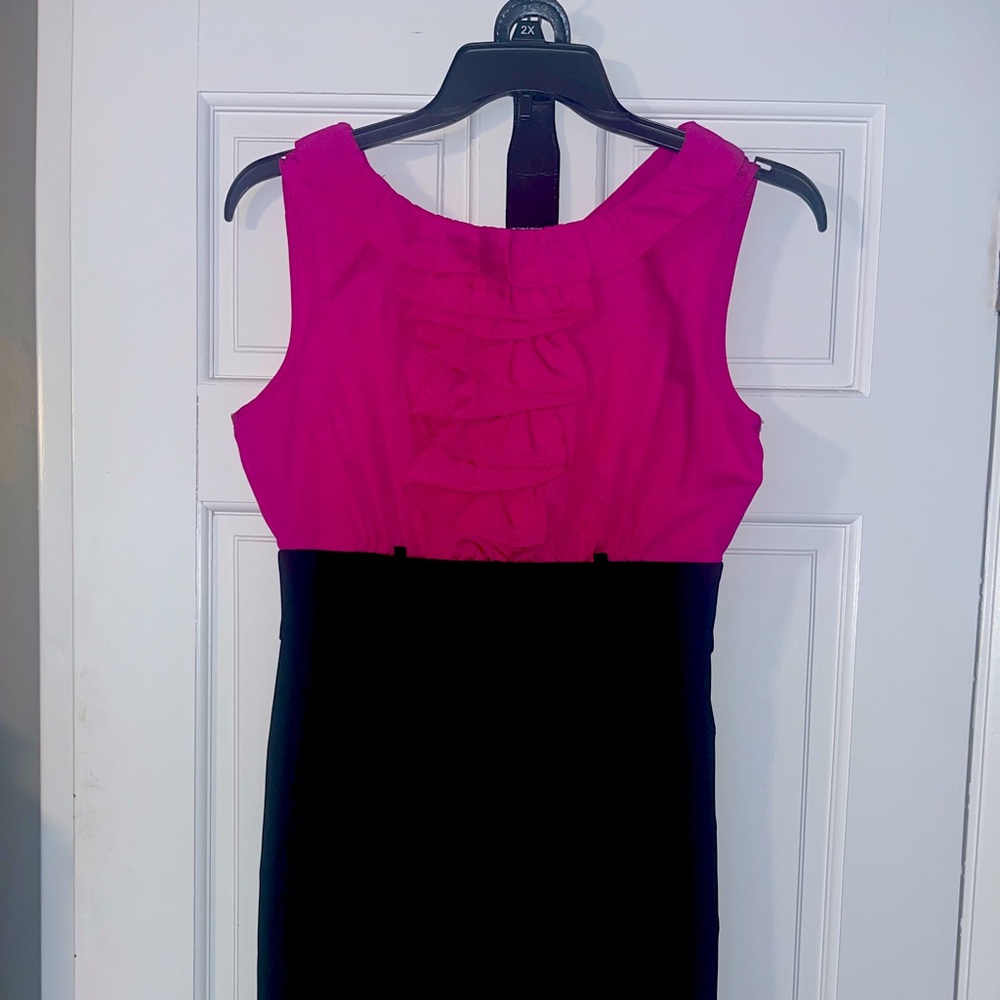 Black and magenta dress